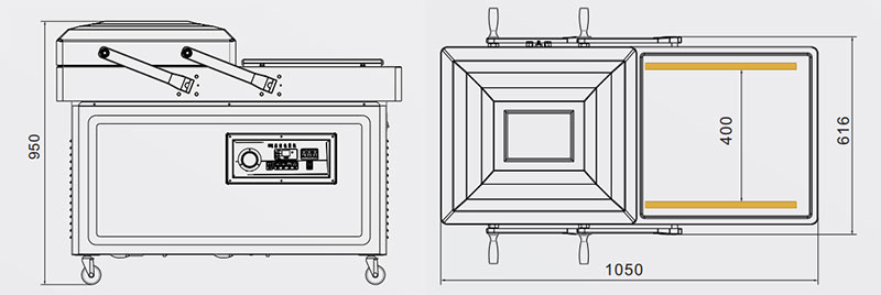 Double chamber vacuum packager supplier_vacuum packager drawing